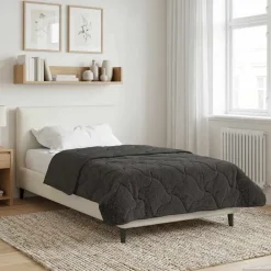 vidaXL Edredón de Invierno Acolchado 135 x 200 cm Antracita Discount
