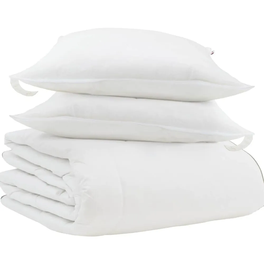 vidaXL Edredón de Invierno con almohada 3 pcs Pluma de pato