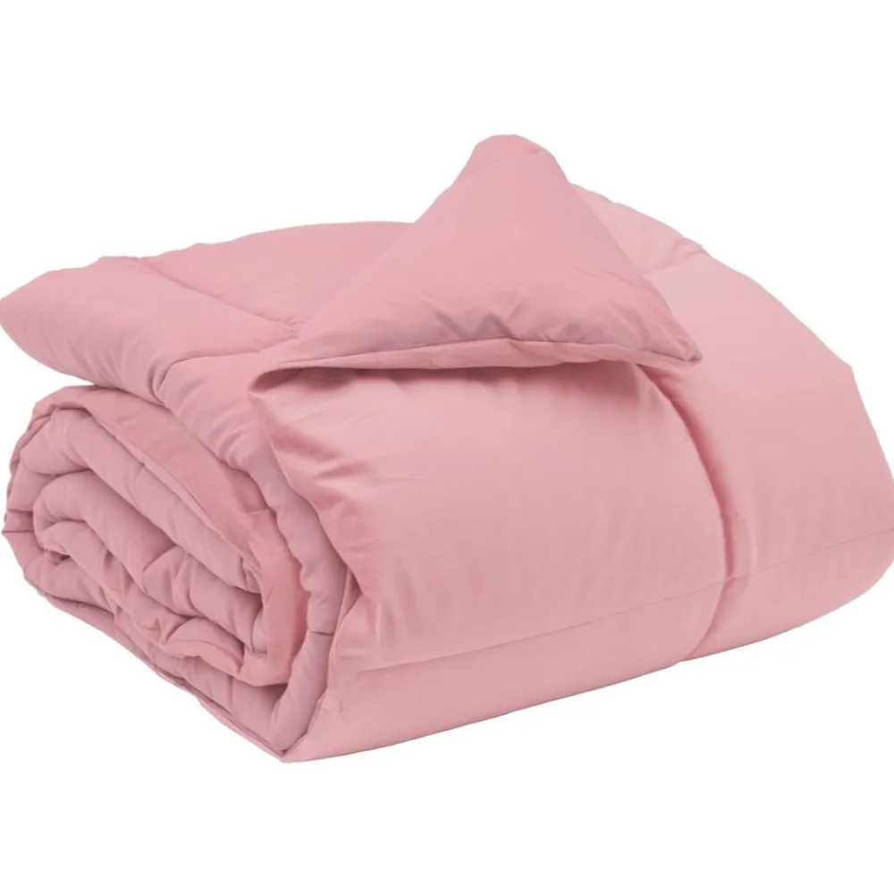 vidaXL Edredón de Invierno Acolchado 135 x 200 cm Microfibra Rosa New