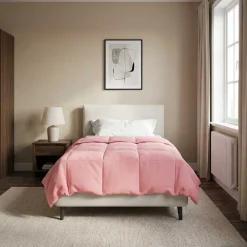 vidaXL Edredón de Invierno Acolchado 135 x 200 cm Microfibra Rosa New