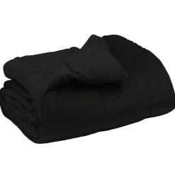 vidaXL Edredón de Invierno Acolchado 200 x 200 cm Microfibra Negro Hot