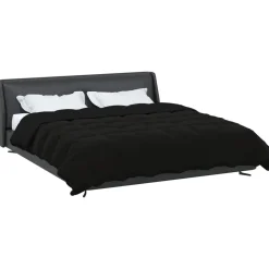 vidaXL Edredón de Invierno Acolchado 200 x 200 cm Microfibra Negro Hot