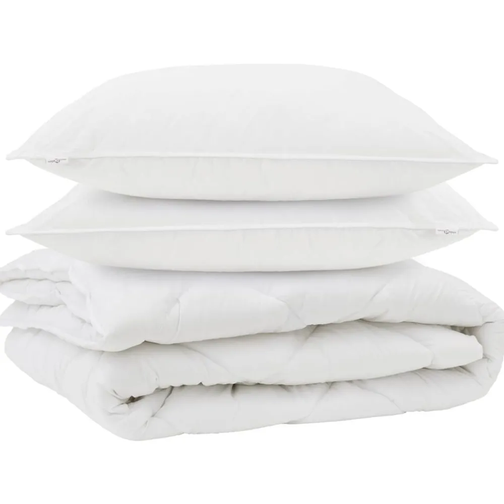 vidaXL Edredón de todas las estaciones con almohada 3 pcs Microfibra Outlet