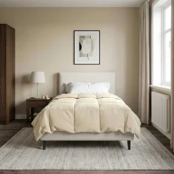 vidaXL Ropa De Casa-Edredón de Todo el Año Acolchado 135 x 200 cm Microfibra