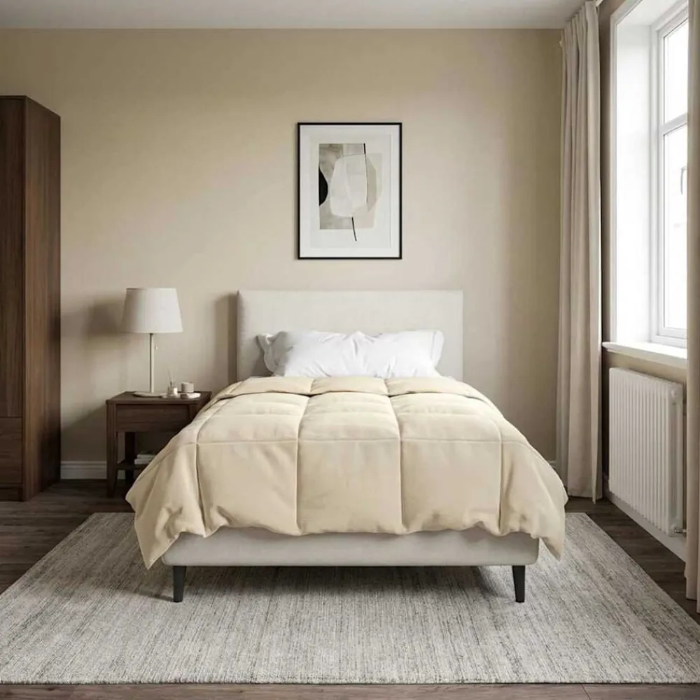 vidaXL Ropa De Casa-Edredón de Todo el Año Acolchado 135 x 200 cm Microfibra