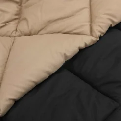 vidaXL Edredón de Todo el Año Negro y Tono Arena 135 x 200 cm Negro y taupe Discount