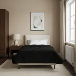 vidaXL Ropa De Casa-Edredón de Todo el Año Acolchado 135 x 200 cm