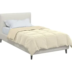 vidaXL Edredón de Verano Acolchado 135 x 200 cm Microfibra Crema Discount