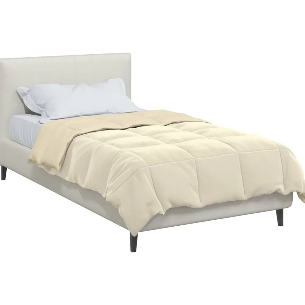 vidaXL Edredón de Verano Acolchado 135 x 200 cm Microfibra Crema Discount