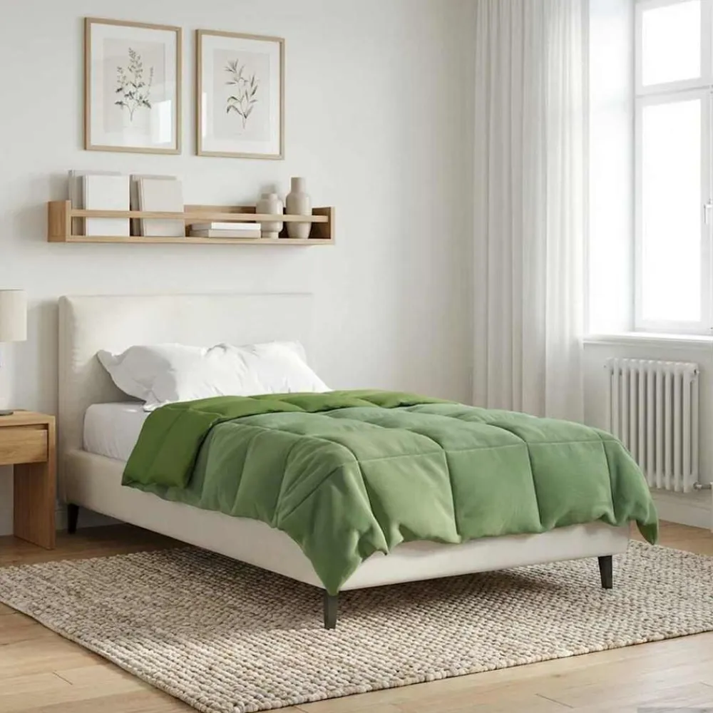 vidaXL Edredón de Verano Acolchado 135 x 200 cm Microfibra Verde Hot