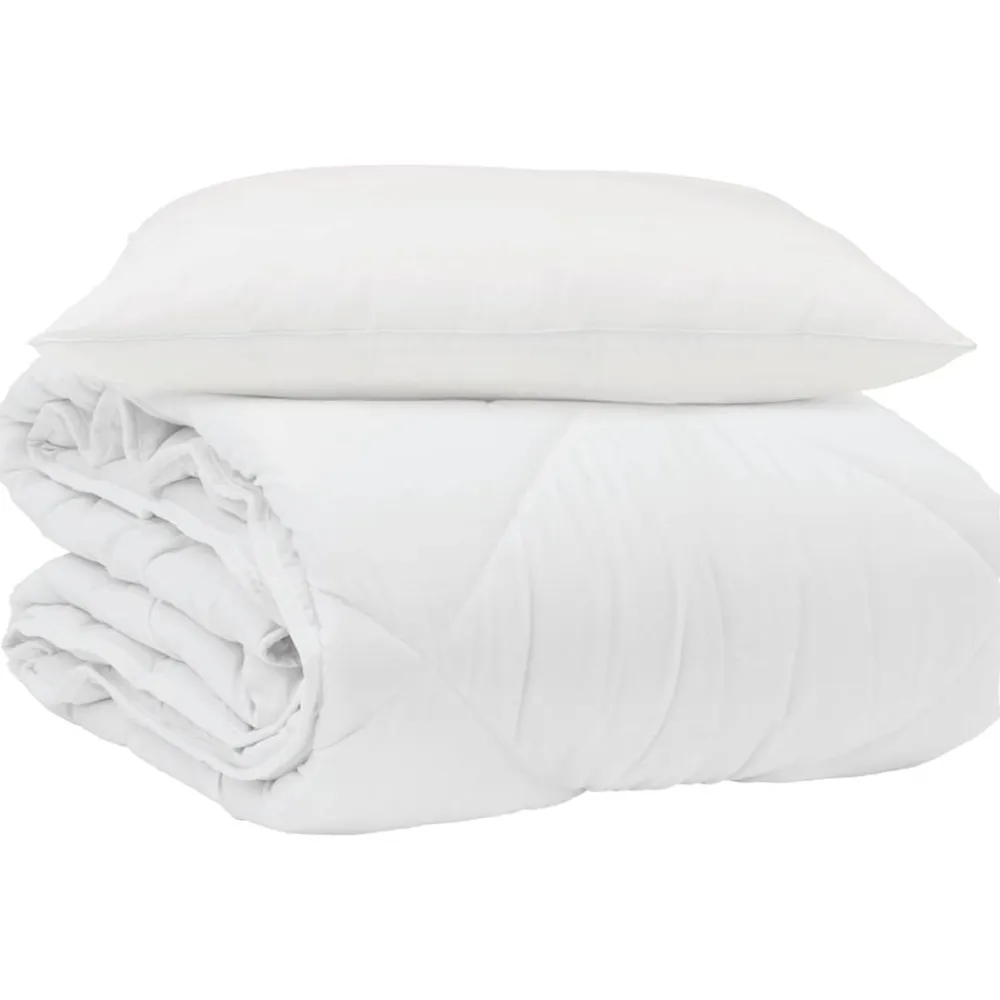 vidaXL Edredón de Verano con almohada 2 pcs Microfibra