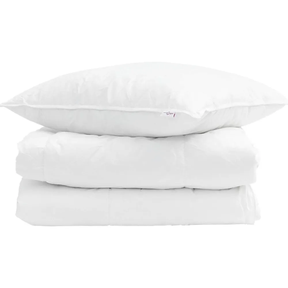 vidaXL Edredón de Verano con almohada 2 pcs Pluma de pato Hot