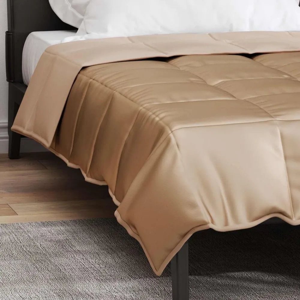 vidaXL Ropa De Casa-Edredón de Verano 135 x 200 cm Satén y Microfibra