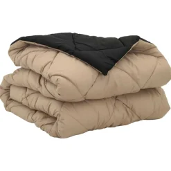 vidaXL Edredón de Verano Negro y Tono Arena 200 x 135 cm Microfibra Negro y taupe