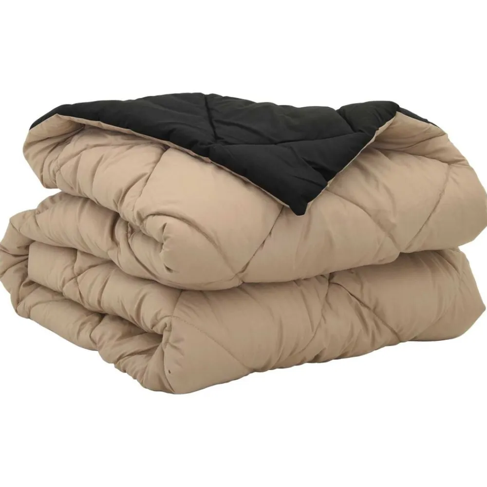vidaXL Edredón de Verano Negro y Tono Arena 200 x 135 cm Microfibra Negro y taupe