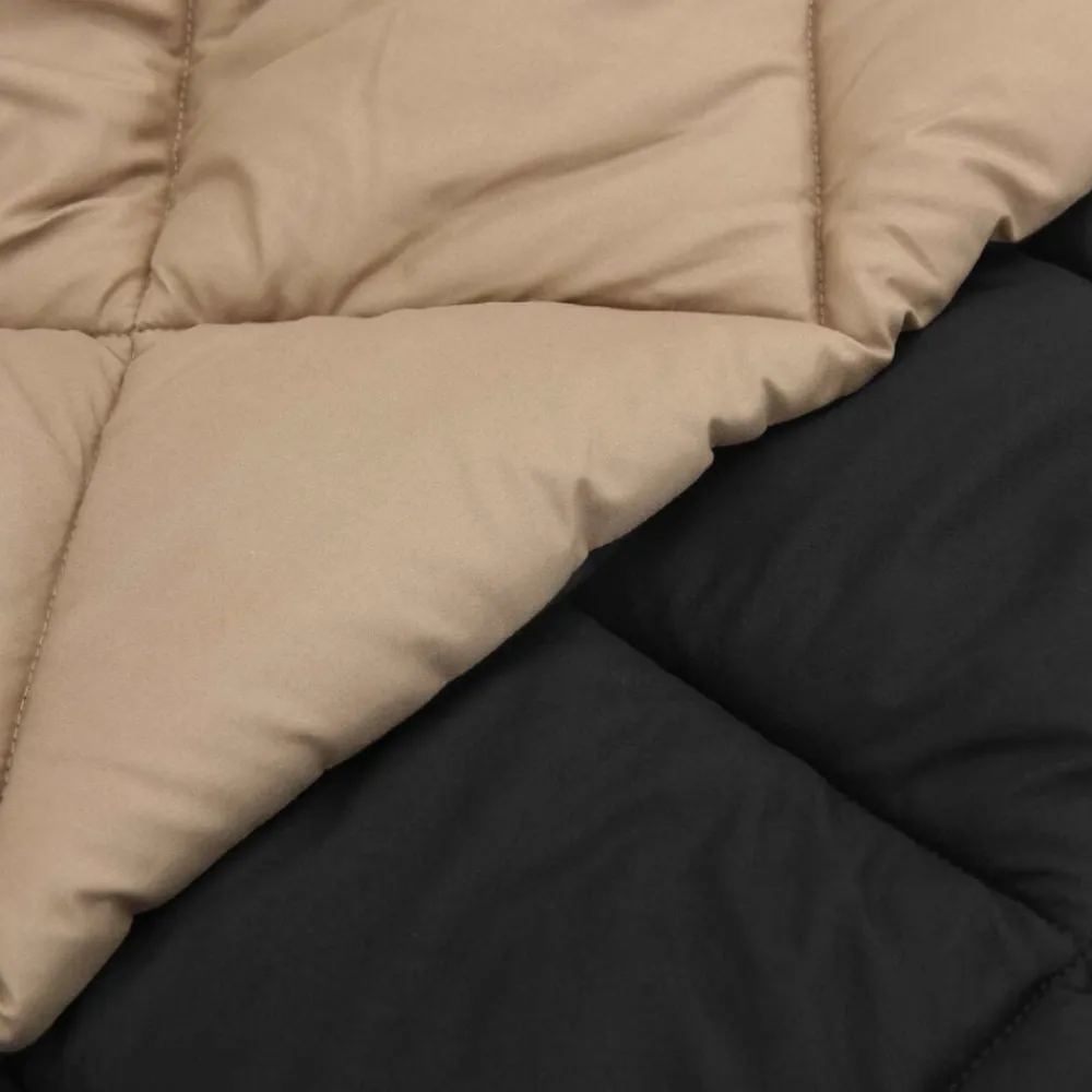 vidaXL Edredón de Verano Negro y Tono Arena 200 x 135 cm Microfibra Negro y taupe
