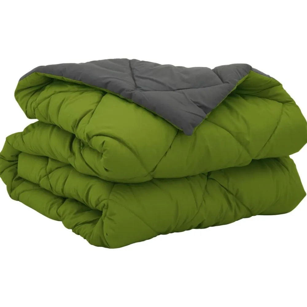 vidaXL Edredón de Verano 200 x 135 cm Microfibra Verde y antracita Clearance