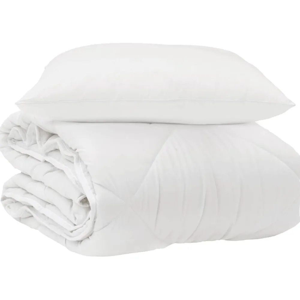 vidaXL Edredón para todas las estaciones con almohada 2 pcs Microfibra