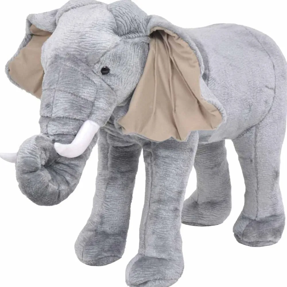 vidaXL Elefante de peluche de pie gris XXL Clearance