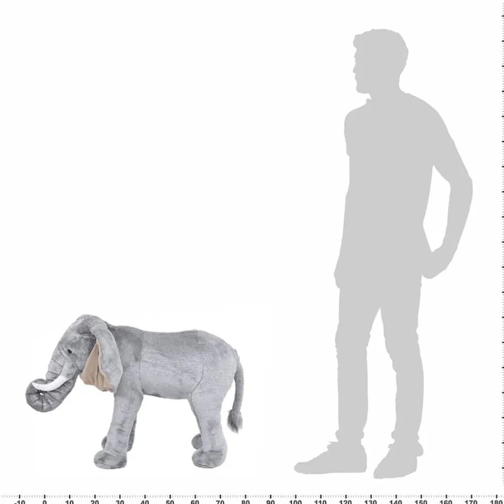 vidaXL Elefante de peluche de pie gris XXL Clearance