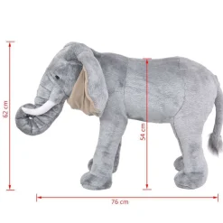 vidaXL Elefante de peluche de pie gris XXL Clearance