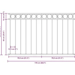 vidaXL Elemento de cerca Assen 170 x 80 cm Acero Gris Best