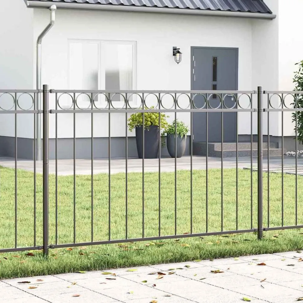 vidaXL Vallas De Jardín-Elemento de cerca Assen Gris 170 x 130 cm Acero