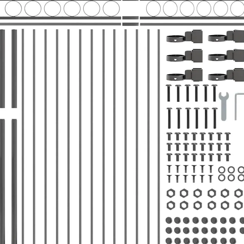vidaXL Vallas De Jardín-Elemento de cerca Assen Gris 170 x 130 cm Acero