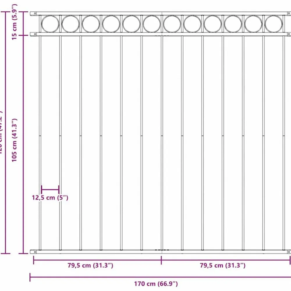 vidaXL Vallas De Jardín-Elemento de cerca Assen 170 x 120 cm Acero