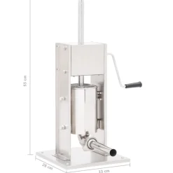 vidaXL Embutidora manual de acero inoxidable plateado 3 L Hot
