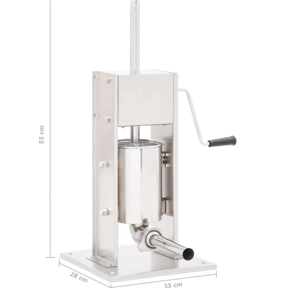 vidaXL Embutidora manual de acero inoxidable plateado 3 L Hot
