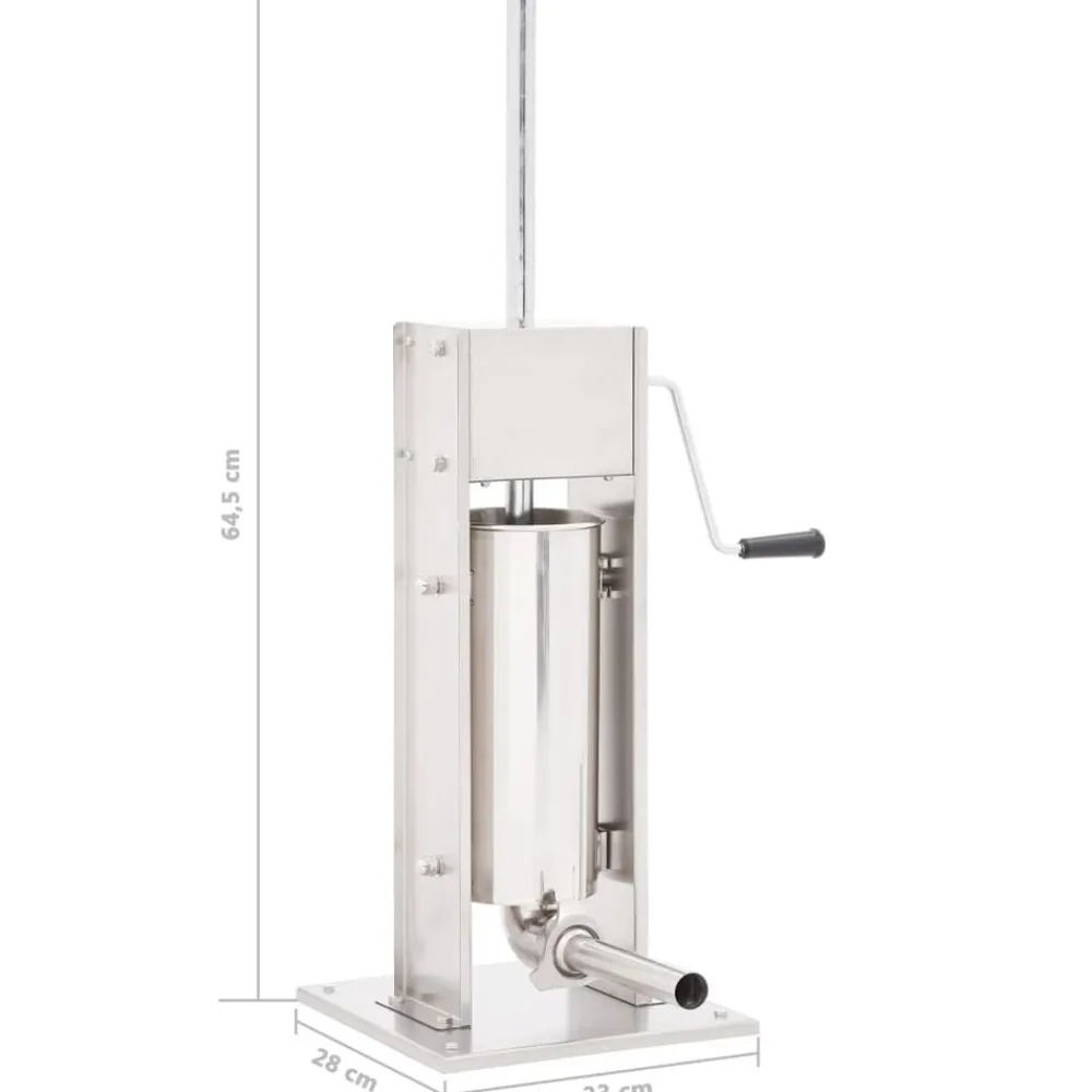 vidaXL Embutidora manual de acero inoxidable plateado 5 L Sale