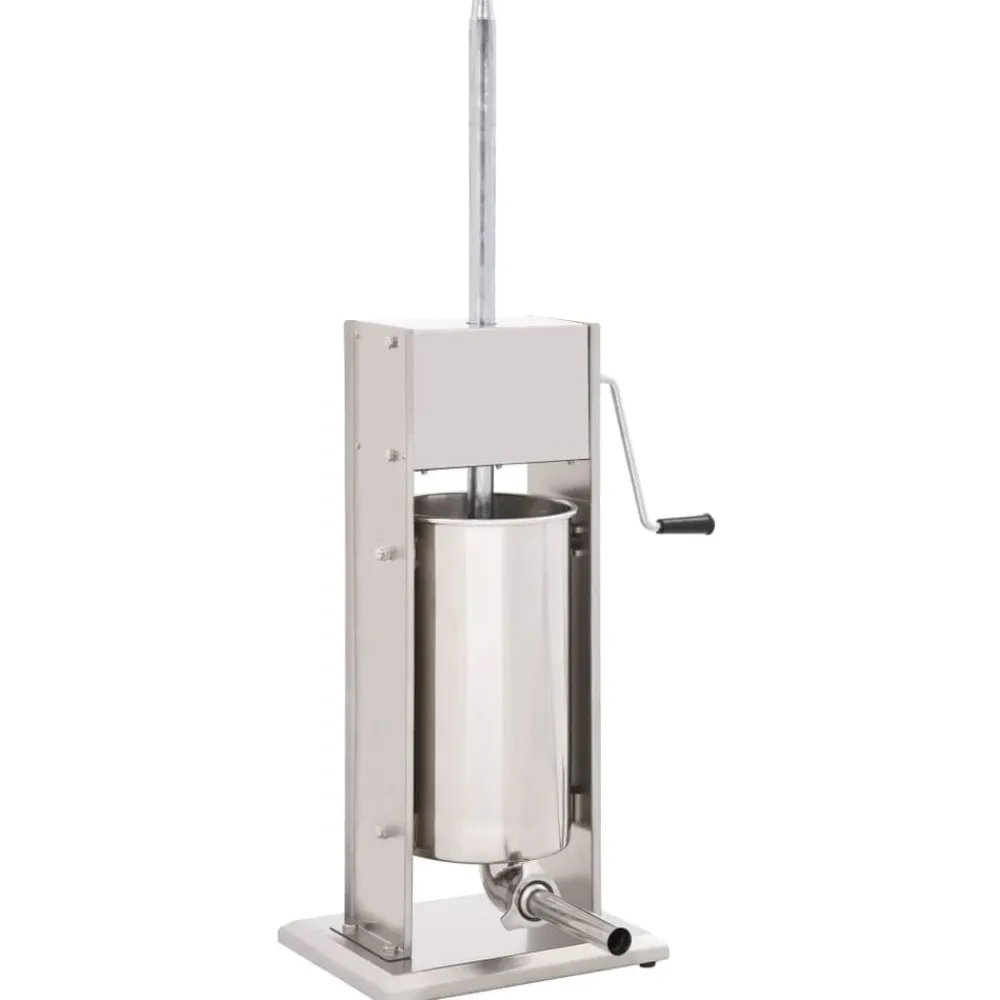 vidaXL Cocina Y Comedor-Embutidora manual de acero inoxidable plateado 15 L
