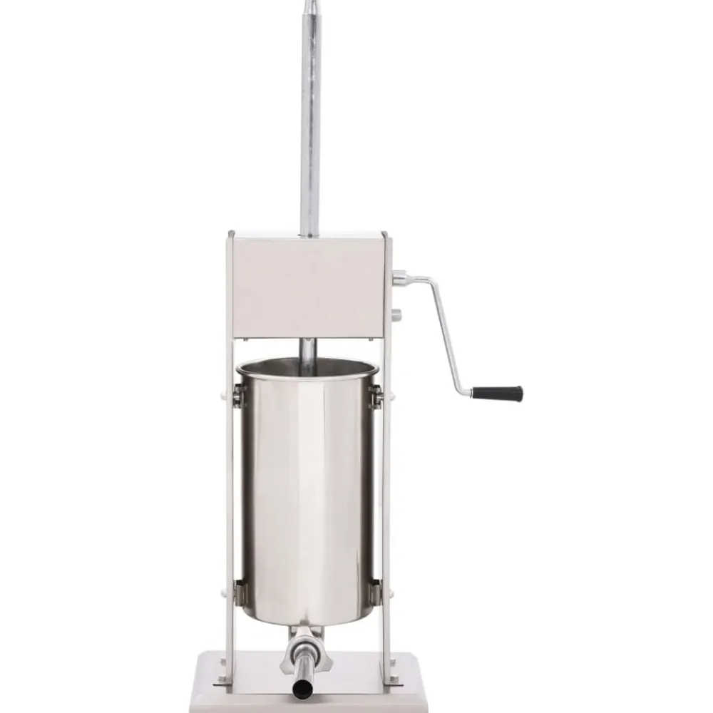 vidaXL Cocina Y Comedor-Embutidora manual de acero inoxidable plateado 15 L