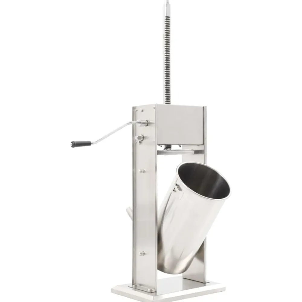 vidaXL Cocina Y Comedor-Embutidora manual de acero inoxidable plateado 15 L