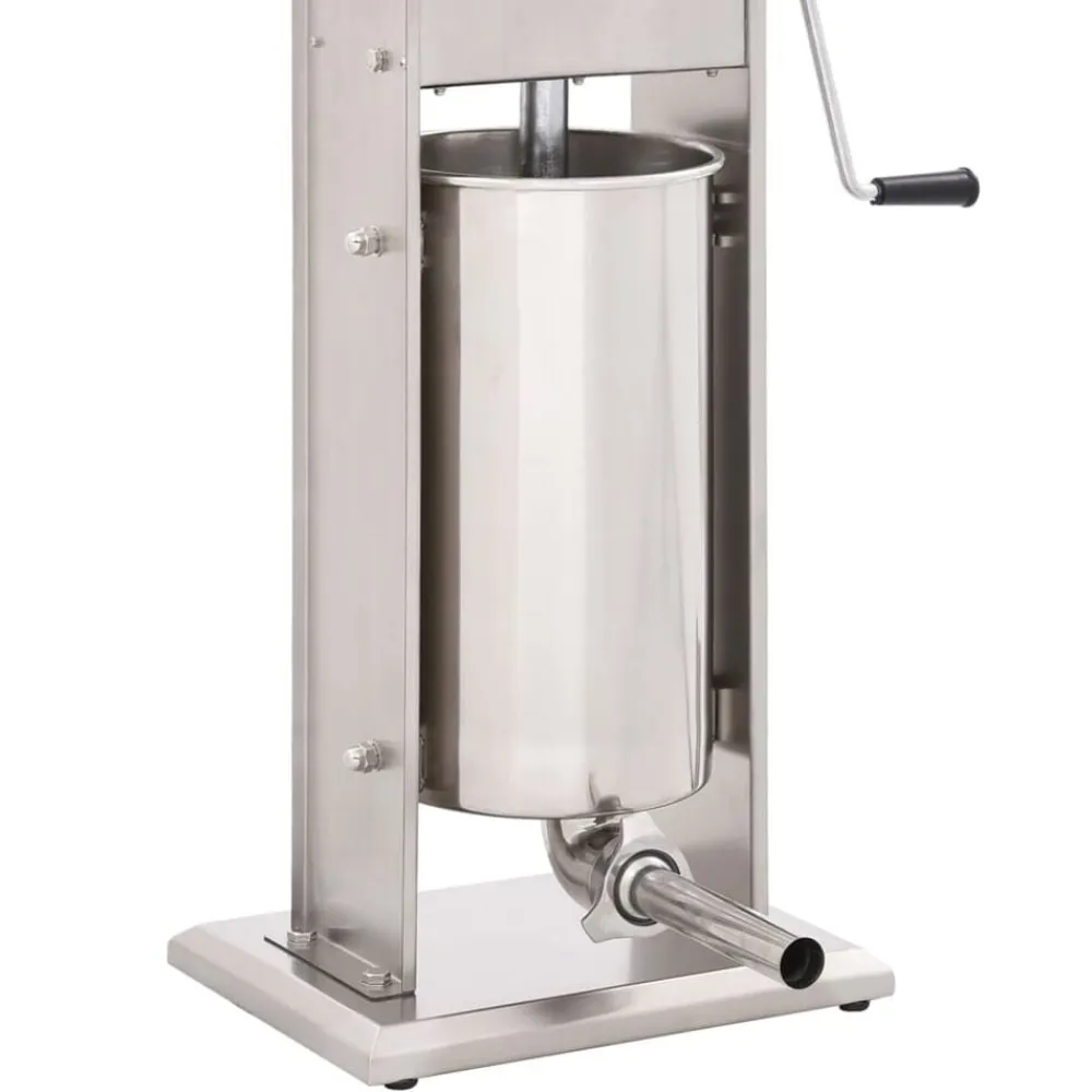 vidaXL Cocina Y Comedor-Embutidora manual de acero inoxidable plateado 15 L