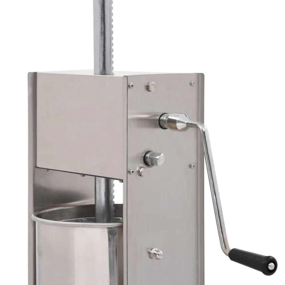 vidaXL Cocina Y Comedor-Embutidora manual de acero inoxidable plateado 15 L