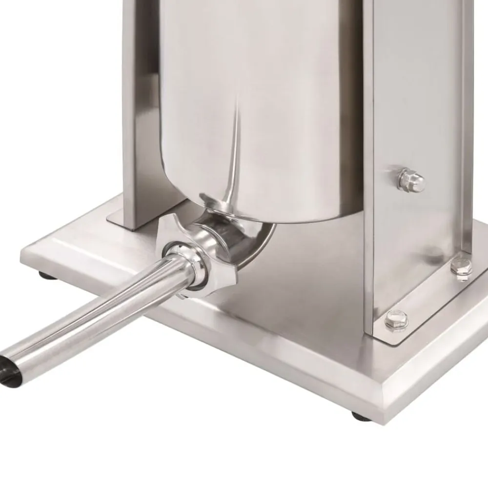 vidaXL Cocina Y Comedor-Embutidora manual de acero inoxidable plateado 15 L