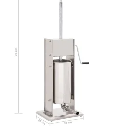 vidaXL Cocina Y Comedor-Embutidora manual de acero inoxidable plateado 15 L