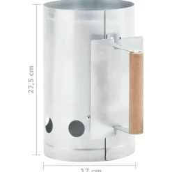 vidaXL Cocina Y Comedor-Encendedor de barbacoa de carbón de acero galvanizado