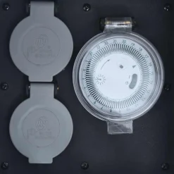 vidaXL Suministros Eléctricos-Enchufe de jardín 2 ranuras poliresina resistente al agua