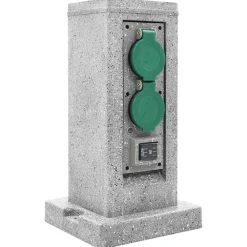 vidaXL Enchufe de jardín con sensor de ocaso columna plástico Hot