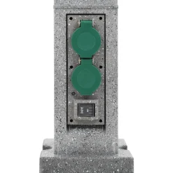vidaXL Enchufe de jardín con sensor de ocaso columna plástico Hot