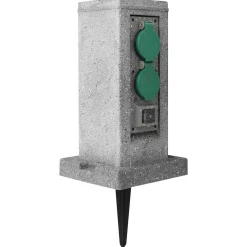 vidaXL Enchufe de jardín con sensor de ocaso columna plástico Hot