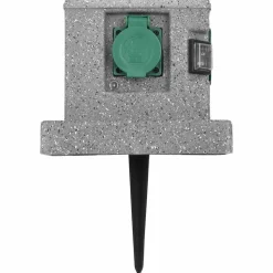 vidaXL Enchufe de jardín con sensor de ocaso plástico Best