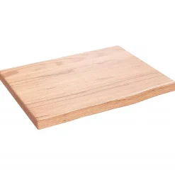 vidaXL Materiales De Construcción-Encimera de baño madera maciza tratada marrón claro 40x30x2 cm
