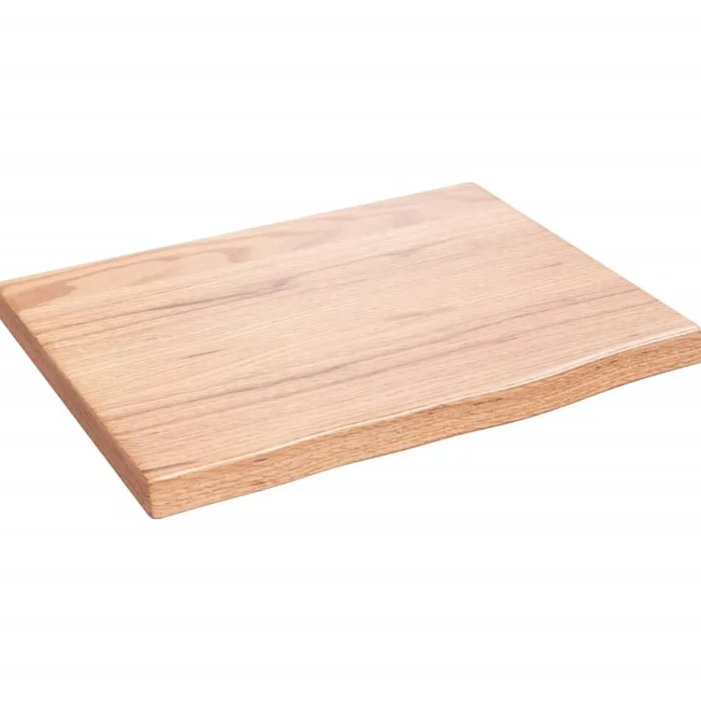 vidaXL Materiales De Construcción-Encimera de baño madera maciza tratada marrón claro 40x30x2 cm