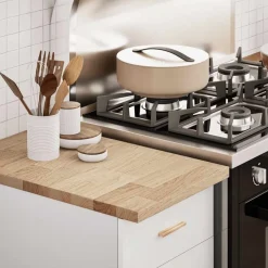 vidaXL Encimera de cocina rectangular madera maciza roble Best