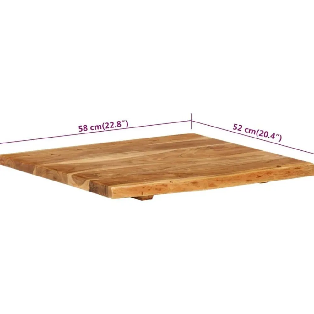 vidaXL Fontanería-Encimera para armario tocador madera maciza acacia 58x52x2,5 cm