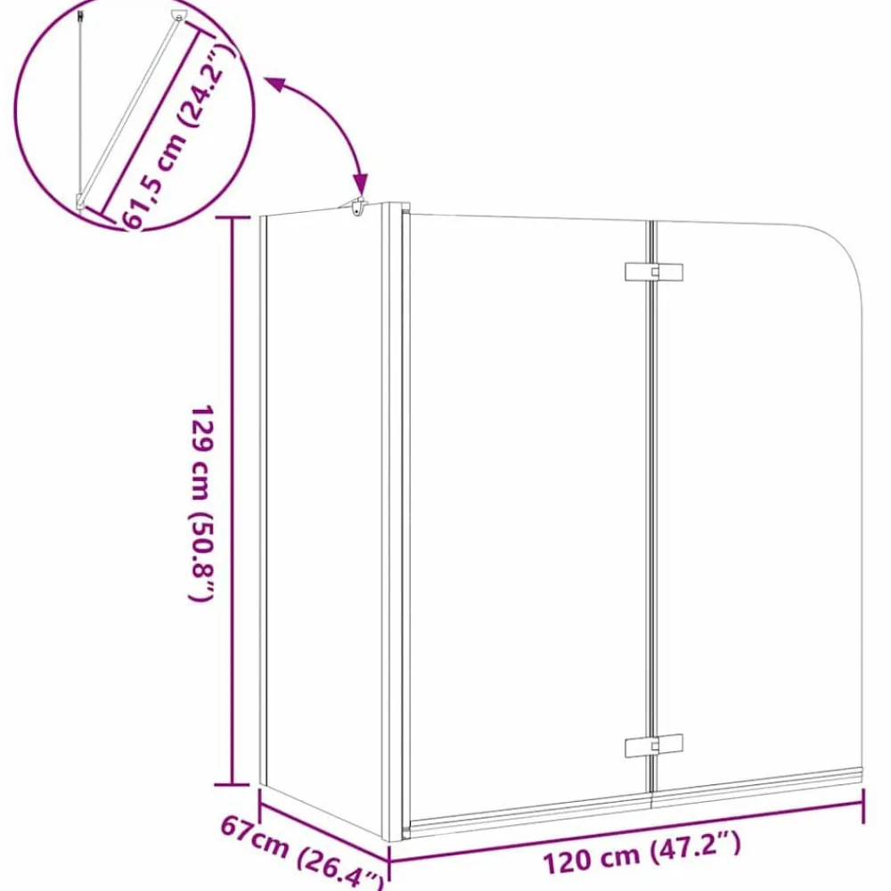 vidaXL Fontanería-Enclosure de Ducha Manual 120 x 68 x 130 cm